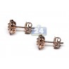Womens Diamond Cluster Flower Stud Earrings 14K Rose Gold 1.50 ct