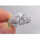 18K White Gold 2.55 ct Diamond Halo Womens Engagement Ring