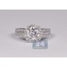 18K White Gold 2.55 ct Diamond Halo Womens Engagement Ring