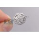 14K White Gold 0.46 ct Diamond Womens Round Flower Ring