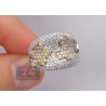 14K Three Tone Gold 2.76 ct Diamond Womens Flower Ring