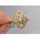 14K Yellow Gold 0.52 ct Diamond Womens Vintage Flower Ring