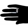 14K White Gold 0.79 ct Mixed Black Diamond Leaf Womens Band Ring