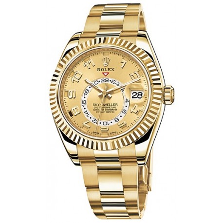 Rolex Sky-Dweller 18K Yellow Gold Mens Watch 326938