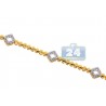 Womens Diamond Station Tennis Bracelet 14K Yellow Gold 0.50 ct