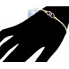 Womens Diamond Heart Link Bracelet 14K Yellow Gold 0.82 ct 7"