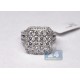 18K White Gold 2.48 ct Diamond Vintage Square Womens Ring