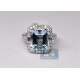 18K White Gold 7.66 ct Blue Topaz Diamond Vintage Cocktail Ring