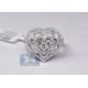 18K White Gold 1.37 ct Diamond Womens Heart Ring
