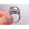 Womens Black Diamond Engagement Ring 18K White Gold 18.20 Carat
