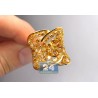 18K Yellow Gold 5.63 ct Fancy Multicolored Diamond Wide Vintage Ring
