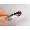 14K White Gold 0.65 ct Mixed Black Diamond Ceramic Womens Band Ring