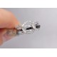 14K White Gold 0.74 ct Black Diamond Womens Double Ring Set