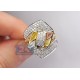 14K Yellow Gold 1.48 ct Diamond Opal Fancy Flower Ring