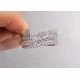 14K White Gold 1.84 ct Diamond Womens Wave Band Ring