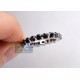 14K White Gold 3.49 ct All Way Black Diamond Womens Eternity Ring