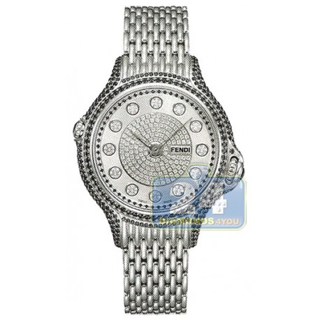 F105031000P4P02 Fendi Precious Pave Crazy Carats Diamond Watch 38mm