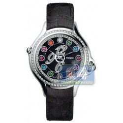 Fendi Crazy Carats Black Leather 33 mm Watch F104021011B3T05