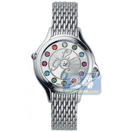 F105026000T05 Fendi Crazy Carats Silver Dial Bracelet Watch 33mm