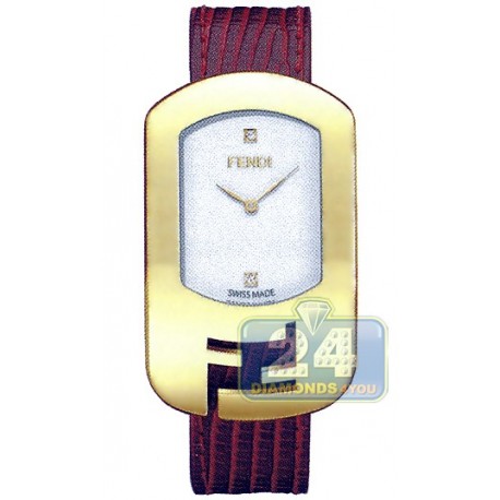 F300434073D1 Fendi Chameleon Red Strap Womens Yellow Gold Watch 29mm