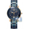 F673130 Fendi Blue Ceramic Round Chronograph Rose Gold Watch 38mm