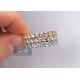 14K 3 Tone Gold 5.88 ct All Diamond Womens Triple Eternity Band Ring