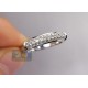 14K White Gold 1.00 ct 3 Row Diamond Womens 5 mm Band Ring
