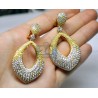 Womens Fancy Diamond Dangle Earrings 18K Yellow Gold 16.28 ct