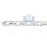 Mens Diamond Bicycle Link Bracelet 14K White Gold 8.60 ct 8.5"