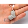 Womens Diamond Pave Heart Pendant 14K Yellow Gold 3.45ct 1.5"