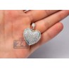 Womens Diamond Pave Heart Love Pendant 14K Yellow Gold 2.17ct