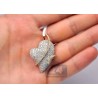 Womens Diamond Pave Heart Pendant 14K Two Tone Gold 3.71ct