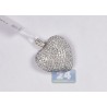 Womens Iced Out Diamond Heart Pendant 14K Yellow Gold 6.32 ct