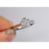 14K White Gold 0.58 ct Diamond Womens Flower Engagement Ring
