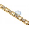 Mens Diamond Bicycle Link Bracelet 14K Yellow Gold 8.52 ct 8.5"