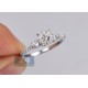 14K White Gold 0.68 ct Diamond Cluster Multistone Engagement Ring