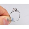 14K White Gold 0.68 ct Diamond Cluster Multistone Womens Engagement Ring