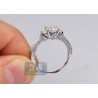 14K White Gold 0.62 ct Diamond Cluster Womens Vintage Engagement Ring