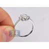 14K White Gold 0.55 ct Diamond Cluster Multistone Womens Engagement Ring