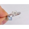 14K White Gold 0.53 ct Diamond Cluster Multistone Womens Engagement Ring