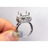 18K White Gold 1.06 ct Diamond Large Semi Mount Setting Ring