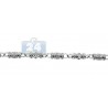 Mens Diamond Bar Link Chain Solid 14K White Gold 10.9ct 7mm 30"