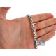 Italian 10K White Gold Solid Franco Mens Chain 5.5 mm