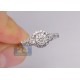 14K White Gold 0.77 ct Diamond Womens Illusion Engagement Ring