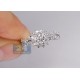 14K White Gold 1.06 ct Diamond Cluster Flower Engagement Ring