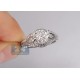 14K White Gold 0.82 ct Diamond Illusion Vintage Engagement Ring