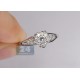 14K White Gold 0.48 ct Diamond Womens Cluster Engagement Ring