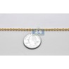 Solid 14K Yellow Gold Moon Cut Beaded Ball Mens Army Chain 3mm