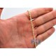 14K Yellow Gold Moon Cut Beaded Mens Army Chain 3 mm