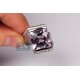 14K White Gold Tension 12.80 ct Amethyst Diamond Womens Ring